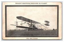 Early Flight Wright Brothers Machine in flight  Aviation pilot Bi plane