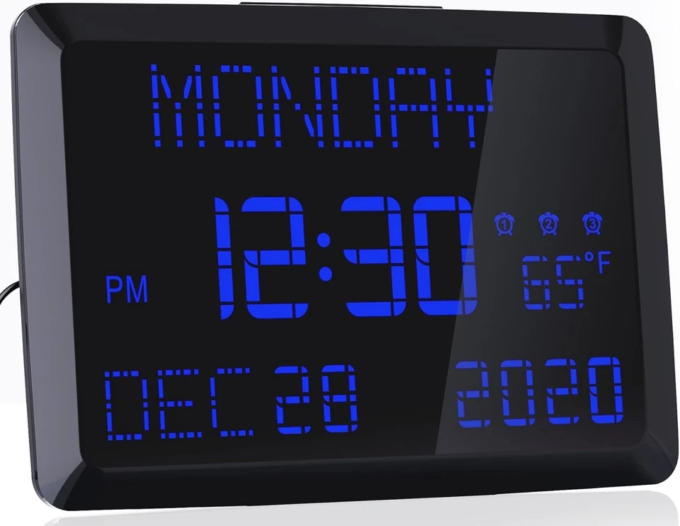 11.5" Large LED Clock with Date & Temperature - Image 3 of 4