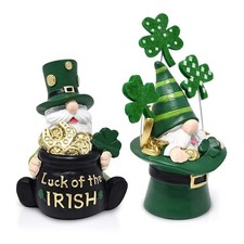 St. Patrick s Day Leprechaun Gnome Decoration, Resin Irish Gnome with