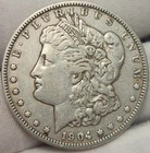 1904 P Morgan Silver Dollar, 90% Silver US Coin, Morg-0441p