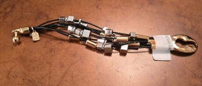 Vintage Signed RLM Soho Studio Multi Black Leather Strand Silver/Gold Bracelet
