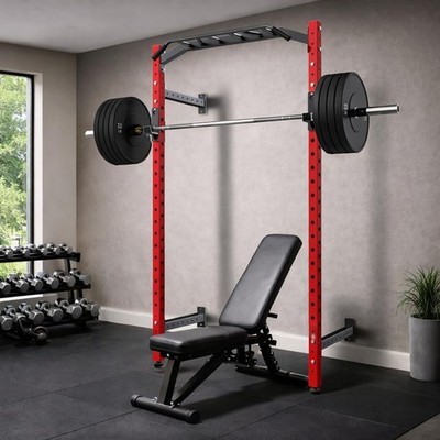 Wall Mounted Power Rack Power Rack for Home Gym Pull Up Bar Strength Rack