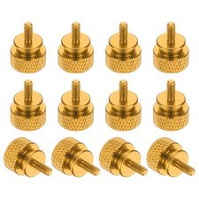 12 Pcs Computer Case Thumb Screw M3 x 7mm Knurled Screws, Gold