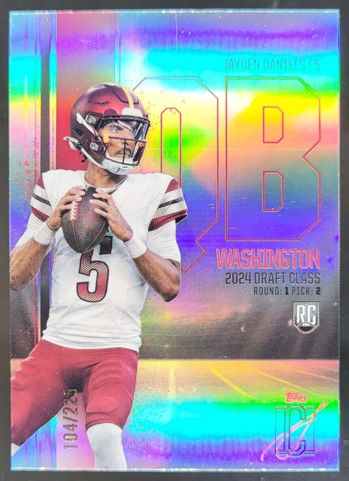 2024 Topps Signature Class Jayden Daniels Rookie Chrome VAR Teal /225 RC KN