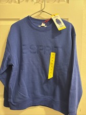 Esprit Crewneck Sweatshirt Costco Viral 2026 Retro 80s Limited Blue Women Small