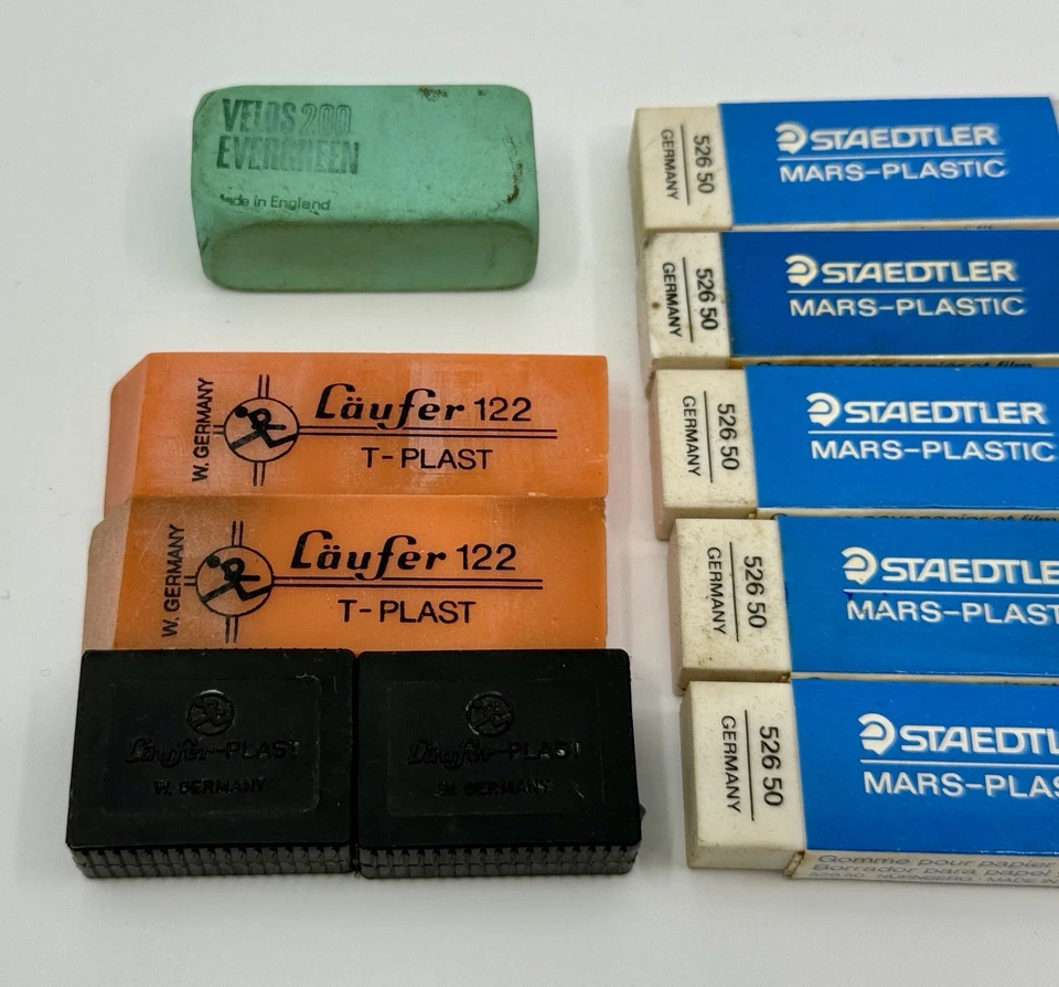 Vintage Erasers Staedtler Mars Läufer Colonel Drafting Art W.Germany Lot - Image 2 of 4