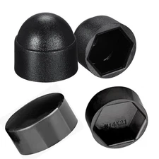 60 PCS Black M6 Bolt Nut Protective Cap, Hex  Dome Head Plastic Bolt Caps