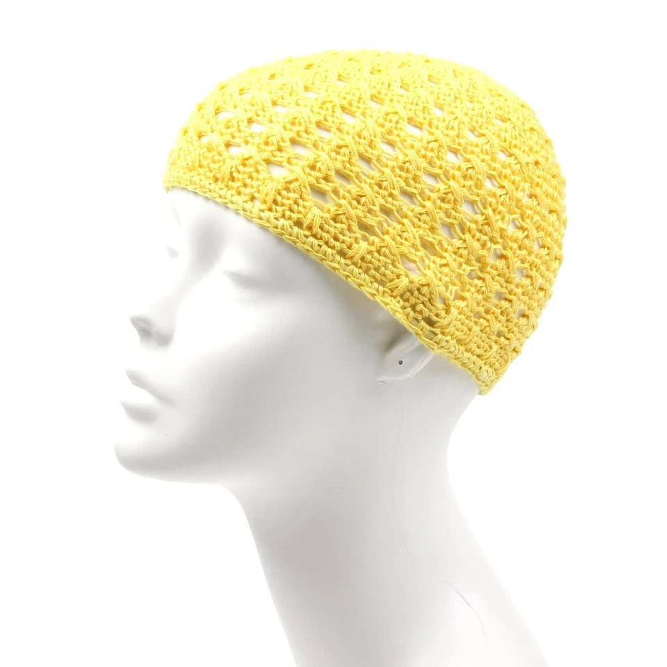 Copricapo crochet cappello uncinetto in maglia da donna taglia unica elastico - Immagine 2 di 4