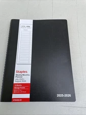 2025-2026 Staples 8" x 11" Weekly & Monthly Appointment Book, Black