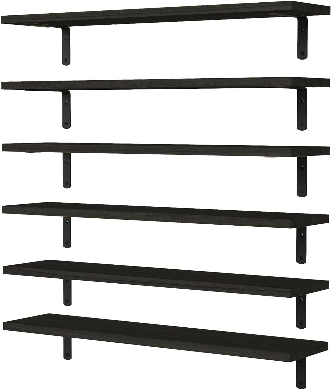 6PC Wood Floating Shelves,24" Long Floating Shelves for Wall
