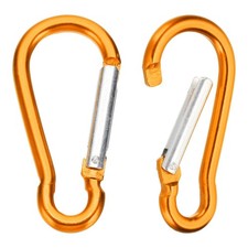2pcs Spring Snap Hook Aluminum Alloy Key Clasp Small Keychain Clip 44lbs, Yellow