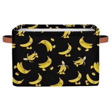 Nursery Decor Storage Bins - Banana Large Collapsible Rectangle Shelf Closet