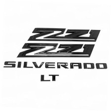 Set of 4pack OEM Silverado Plus Z71 LT Emblem 3D Badges Compatible Black Z71 LT