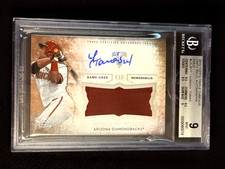 2015 Topps Triple Threads GAME USED JERSEY ROOKIE AUTO Yasmany Tomas, item 8