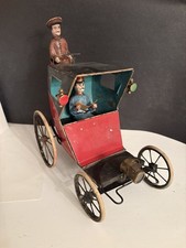 1900s Antique French Tin Windup Toy Horseless Carriage by Faivre