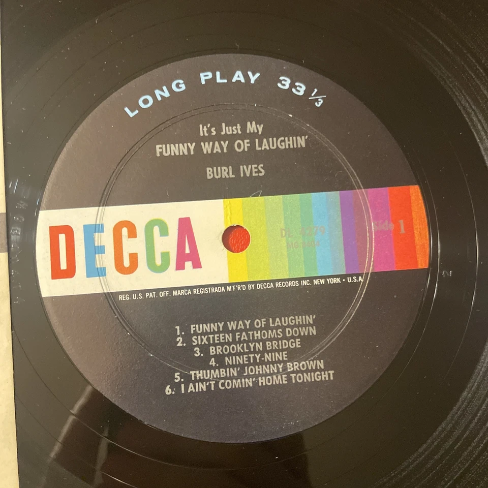 Пластинка долгоиграющая Burl Ives It's Just My Funny Way Of Laughin' Decca Mono + Inner Folk EX!!!! - Изображение 3 из 4