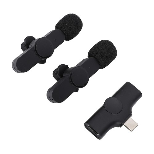Dual Wireless Lavalier Microphone Noise Canceling Lapel Mic For Video Record BGS - Zdjęcie 6 z 24