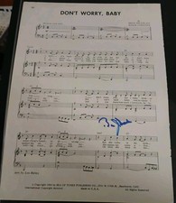 BRUCE JOHNSTON BEACH BOYS SONGWRITER AUTOGRAPHED SIGNED 8.5x12 LYRIC SHEET MUSIC