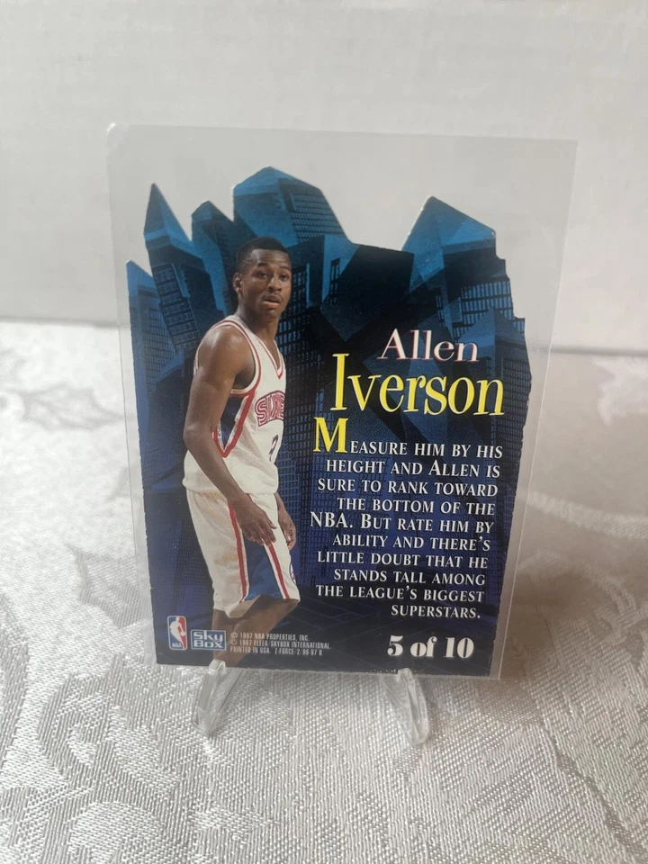  1996 SkyBox Little big men Allen Iverson die cut rc card - Image 2 of 2
