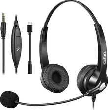 3.5Mm Headset with Microphone Noise Cancelling for Cell Phone PC Laptop, Stereo