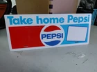 c.1970s Original Vintage Take Home Pepsi Sign Metal Rack Topper Soda Coke Cool!