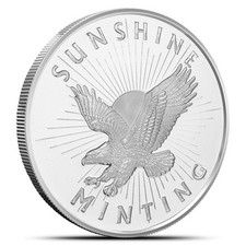 1/2 oz Sunshine Silver Round (New, MintMark SI) 97.12 per troy oz