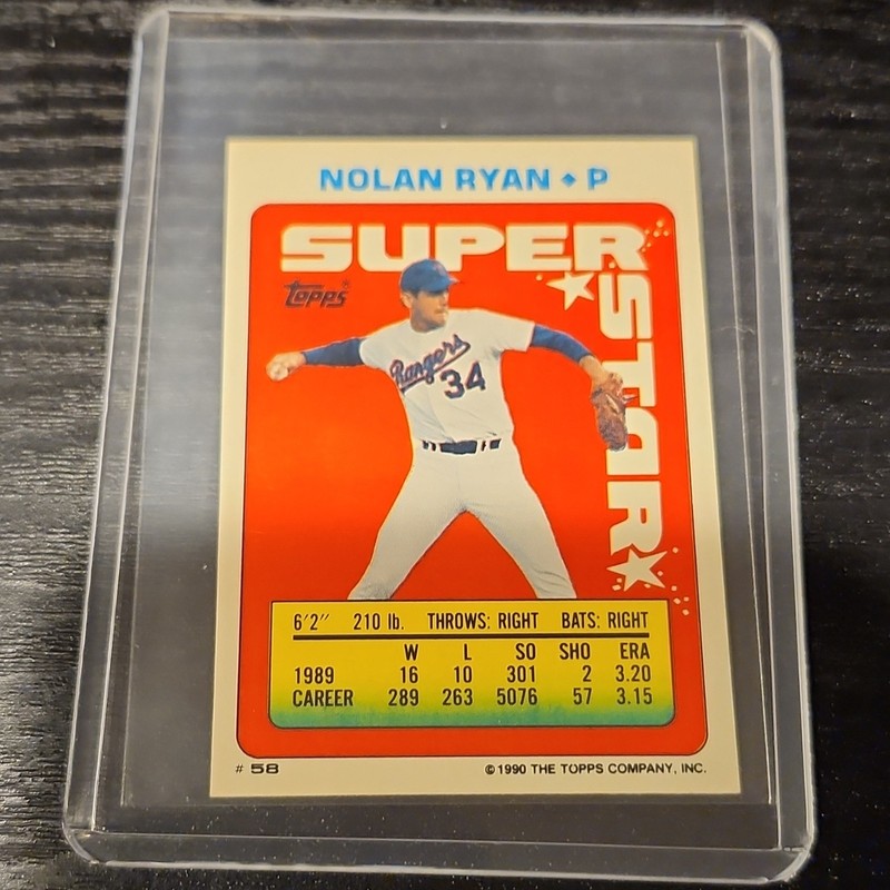 Topps 1990 Topps Super Nolan Ryan Texas Rangers Base Set #58