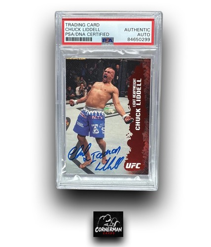2009 TOPPS UFC ROUND 2 CHUCK LIDDELL ROOKIE RUBY /8 (RC) (PSA AUTHENTIC AUTO)