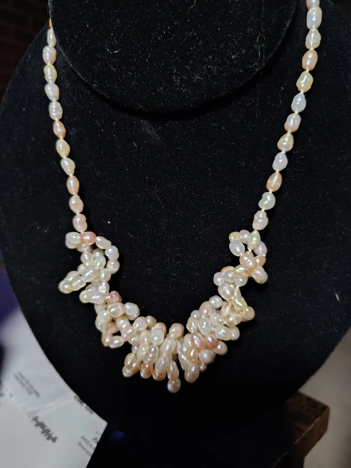 "Collar barroco de perlas de agua dulce 34"" cierre de filigrana de oro anudado pastel múltiple" Foto 4 de 4