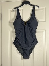 BMJL Tummy Control One Piece Swimsuit V Neck Black Bathing Suit Size XL NWT