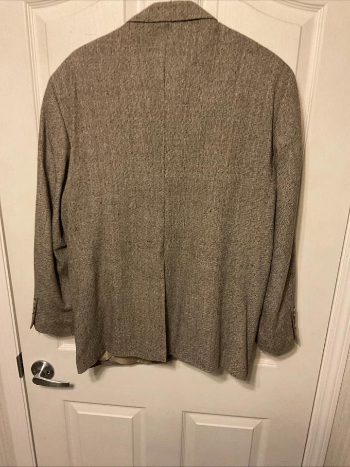 Chaqueta Blazer Travel Smith Para Hombre Talla 42 S Tweed Gris/Negro/Tostado Hecha en EE. UU. Foto 4 de 4