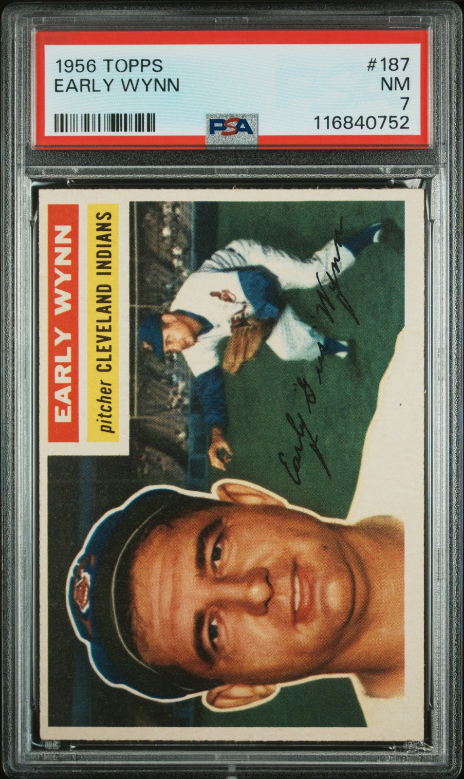 1956 TOPPS #187 EARLY WYNN PSA 7