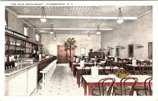 Ticonderoga, NY New York  THE PALM RESTAURANT~Interior View  ca1920's Postcard