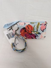 Vera Bradley Zip ID Case  Matching Lanyard Sea Air Floral RFID Deluxe NWT