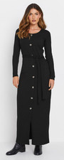 Tash And Sophie black Dress Large Long Sleeve Maxi Sweater Womens L button down