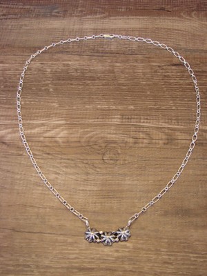 21'' Native American Sterling Silver Star Chain Necklace by Lewis