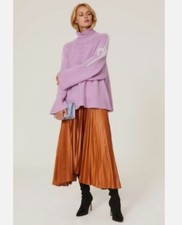 Patou Purple Wool Cashmere Oversized Knit Swe...