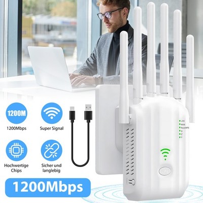 1200Mbps Wireless WLAN WIFI-Range Repeater Router Verstärker Internet Booster