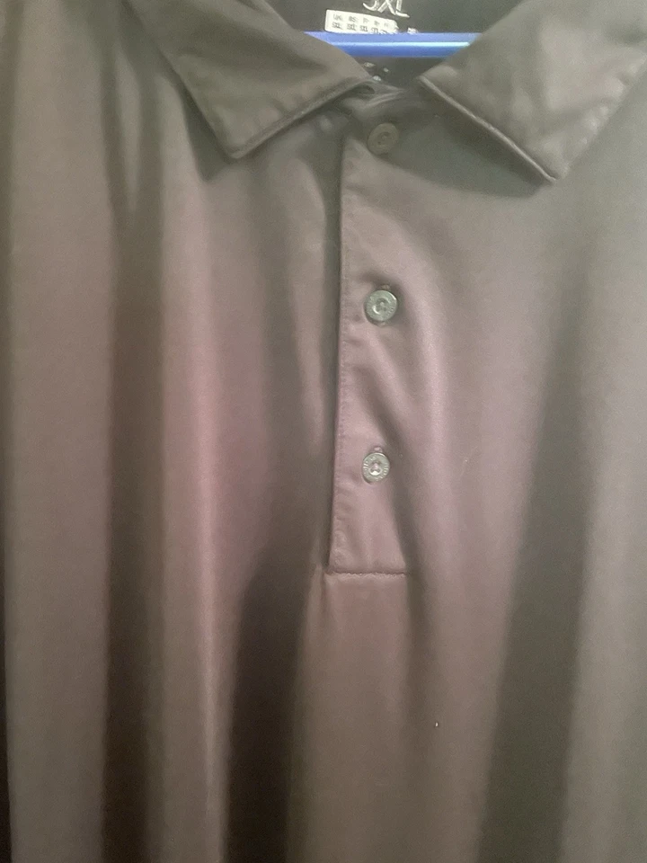 Camisa Adidas estilo golf/polo para hombre talla grande y alta 5XL - negra Foto 4 de 4