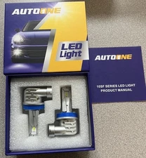 AUTOONE H11 LED Bulbs H8/H9/H16 LED Lights Plug and Play 6500k White NIB Sealed