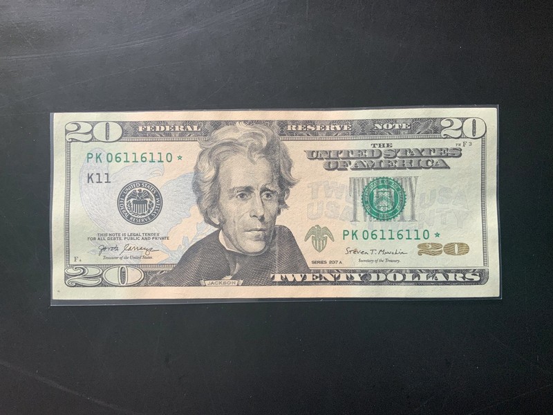 2017A $20 DOLLAR BILL PK06116110*Fancy serial number