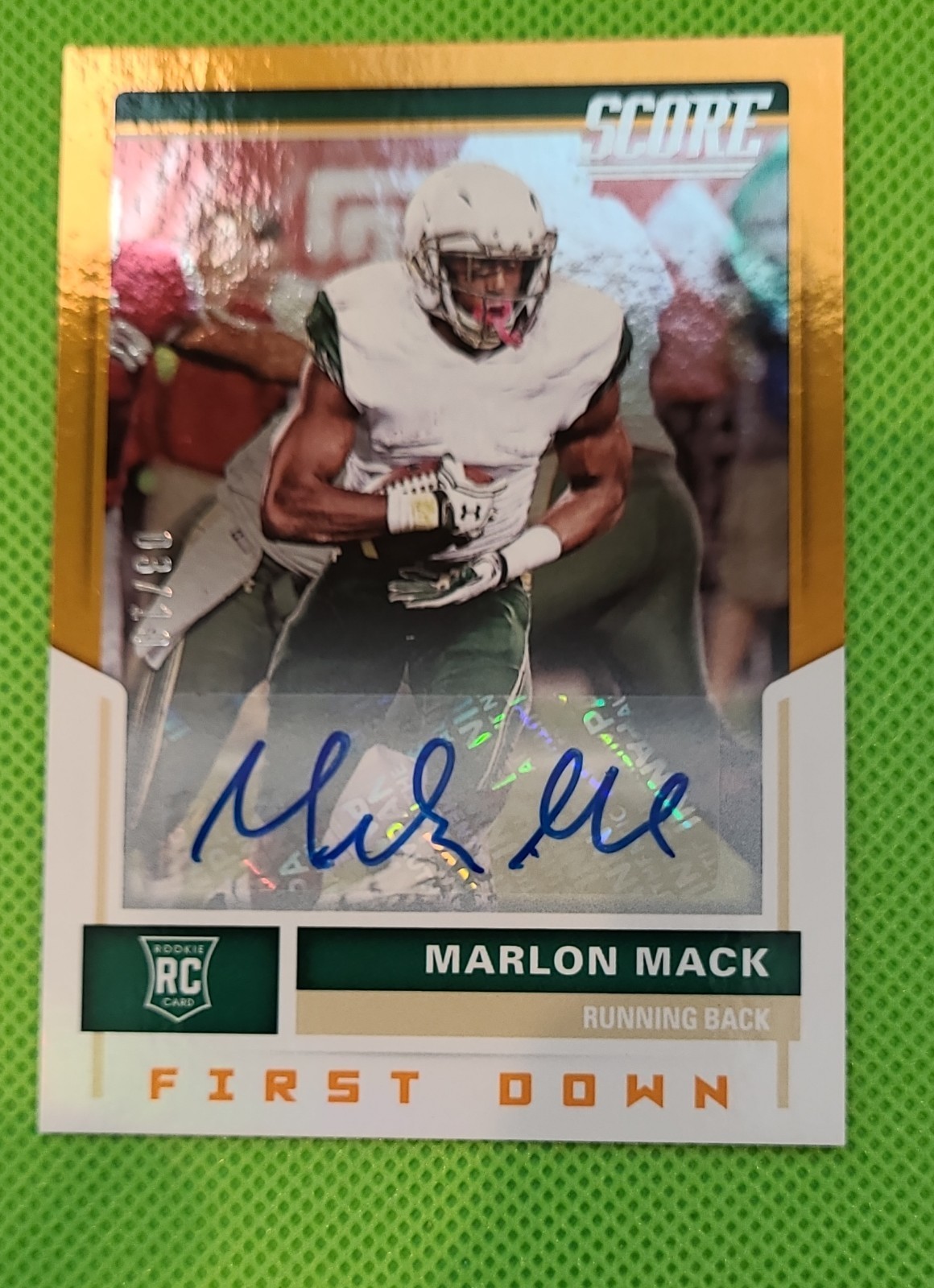 Marlon Mack Panini Score #422 Signature-First Down
