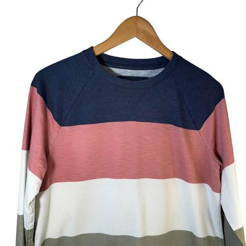 Sonoma Women’s Striped Colorful Sweatshirt Size Medium Crew Neck Pullover - Picture 3 of 7