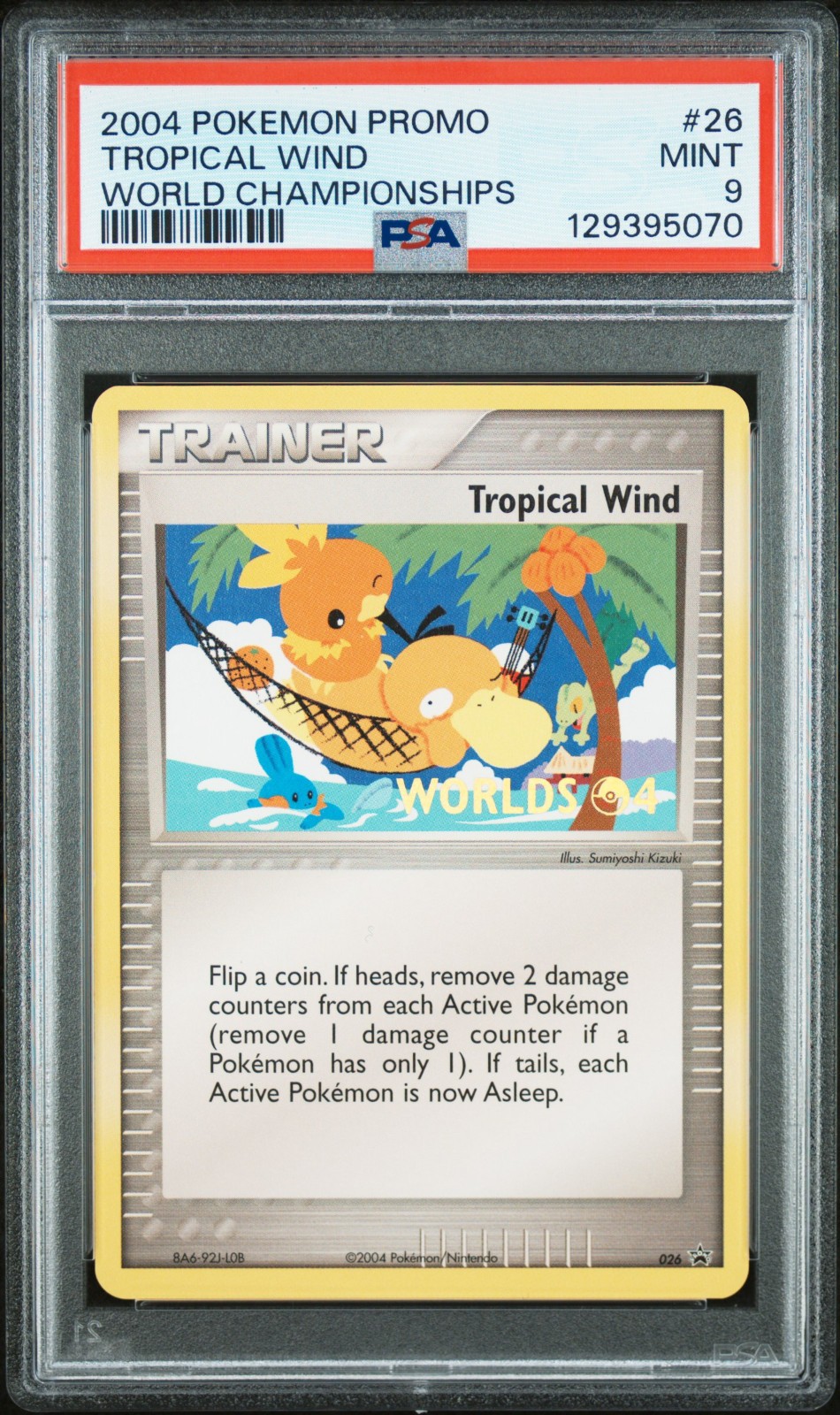 2004 Pokemon English Tropical Wind #26 World Championships PSA 9 STAMPED