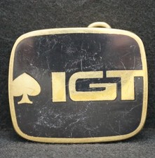 WF05119 GREAT VINTAGE 1970s IGT - INTERNATIONAL GAMING TECHNOLOGY BELT BUCKLE