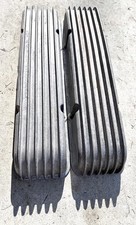 Vintage Cal Custom Cast Aluminum Finned Valve Covers Sbc Hot Rod