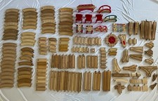 170 Piece Lot of Vintage BRIO Wooden Train Tracks