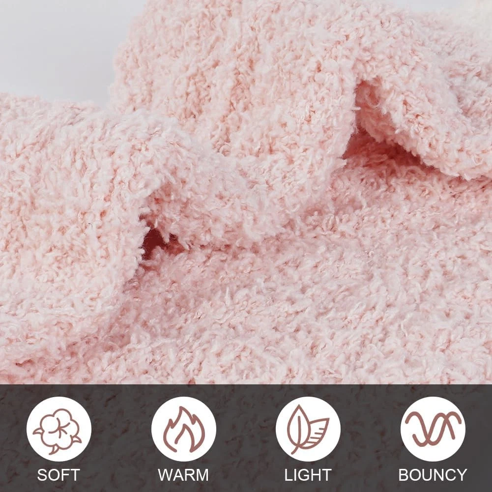 5 pares de calcetines de peluche para mujer: polar de coral, cálido, antideslizante【colores al azar】