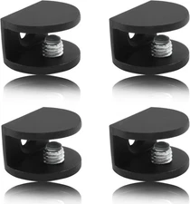 8 Pcs Adjustable Frameless Glass Shelf Bracket for 5-8mm Wood/Glass Support