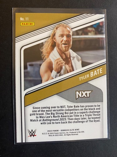 Tyler Bate - 2023 WWE Panini Elite Wrestling Card #11 - Picture 2 of 2